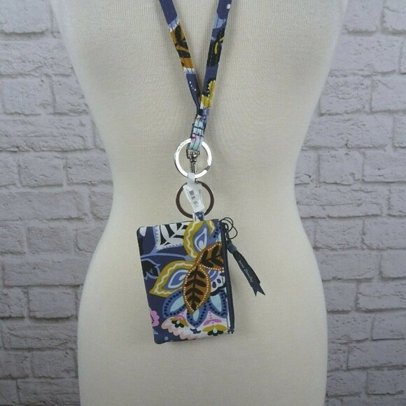 Vera Bradley Zip ID Card Case & Lanyard ID Holder Charmont Meadow 2-PC Floral - Picture 3 of 12